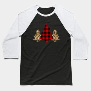 LEOPARD AND PLAID CHRISTMAS TREE Baseball T-Shirt